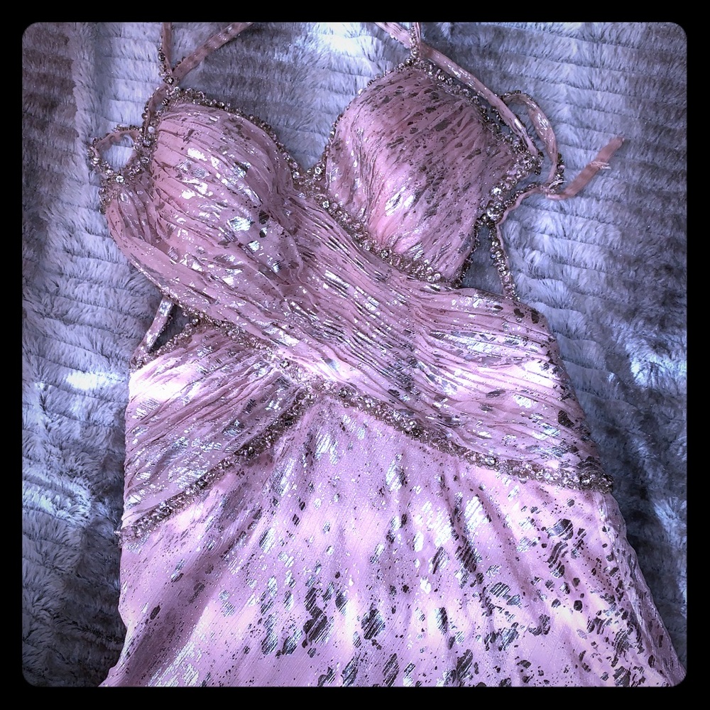 Prom dress pink and silver
